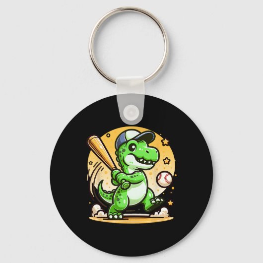 T-rex Dinosaur slaat zachte speler jongens meisjes Sleutelhanger (Voorkant)