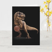 T Rex Dinosaur Speelt Skelet Grappige Dinosaur Hoo Kaart (Gele Bloem)