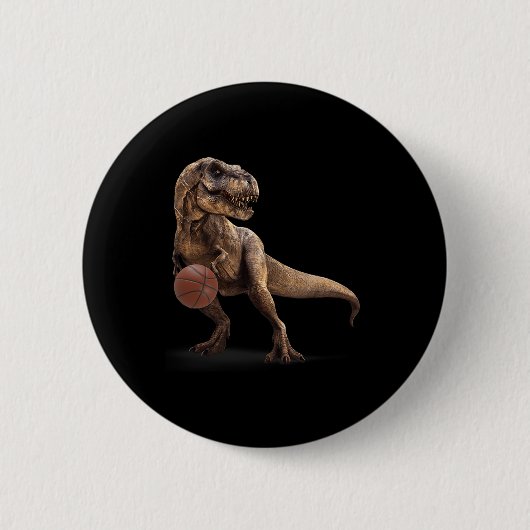 T Rex Dinosaur Speelt Skelet Grappige Dinosaur Hoo Ronde Button 5,7 Cm (Voorkant)