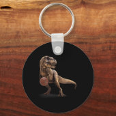 T Rex Dinosaur Speelt Skelet Grappige Dinosaur Hoo Sleutelhanger (Voorkant)