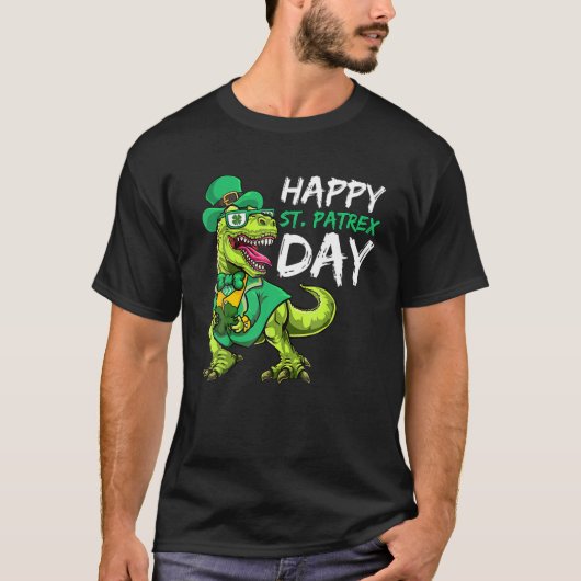 T Rex Dinosaur , St Patrick's Day Toddler T-shirt (Voorkant)