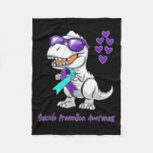 T-rex Dinosaur Suicide Prevention Awareness Day Di Fleece Deken (Voorkant)