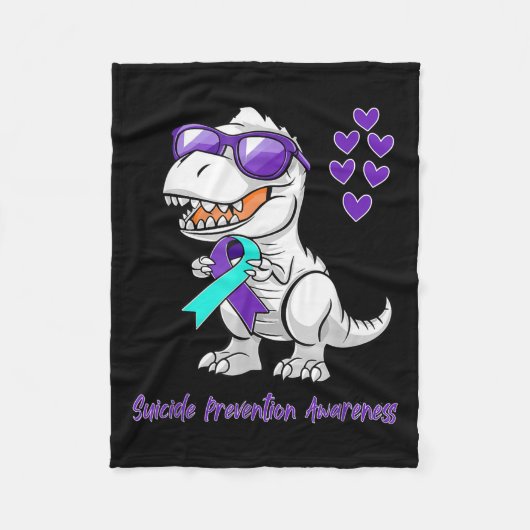 T-rex Dinosaur Suicide Prevention Awareness Day Di Fleece Deken (Voorkant)