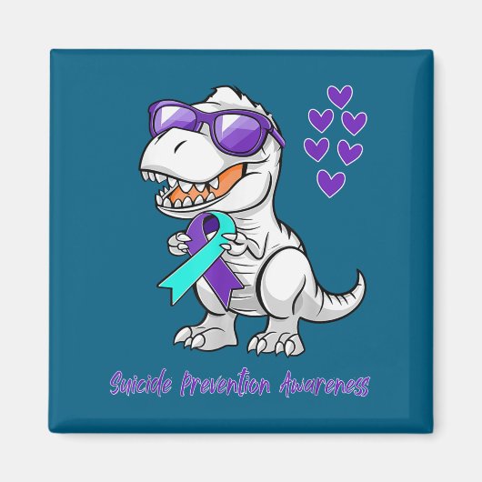 T-rex Dinosaur Suicide Prevention Awareness Day Di Magneet (Voorkant)
