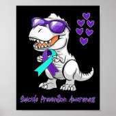 T-rex Dinosaur Suicide Prevention Awareness Day Di Poster (Voorkant)
