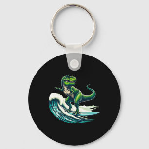 T-rex Dinosaur Surfen Surfer Surfplank Cadeau Voor Sleutelhanger