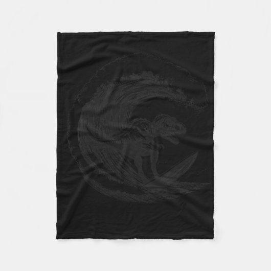 T-rex Dinosaur Surft Surf Surfplank Surfer  Fleece Deken (Voorkant)