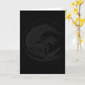 T-rex Dinosaur Surft Surfen Surfplank Surfer Kaart (Gele Bloem)