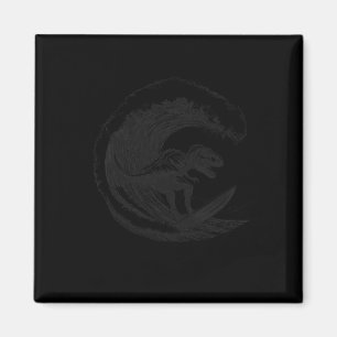T-rex Dinosaur Surft Surfen Surfplank Surfer  Magneet