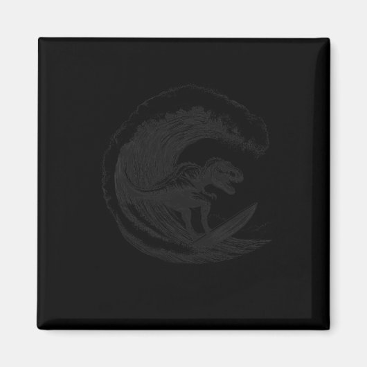 T-rex Dinosaur Surft Surfen Surfplank Surfer  Magneet (Voorkant)