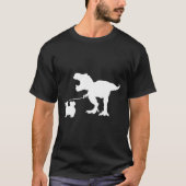T Rex Dinosaur T Rex Walking Pommeren Dog Pomera T-shirt (Voorkant)