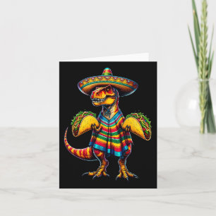 T-rex Dinosaur Taco Liefhebber Cinco De Mayo Hoed Kaart