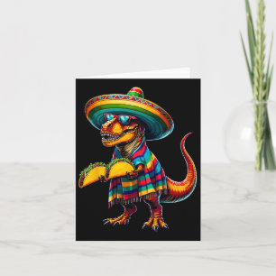 T-Rex Dinosaur Taco Liefhebber Cinco De Mayo Hoed Kaart
