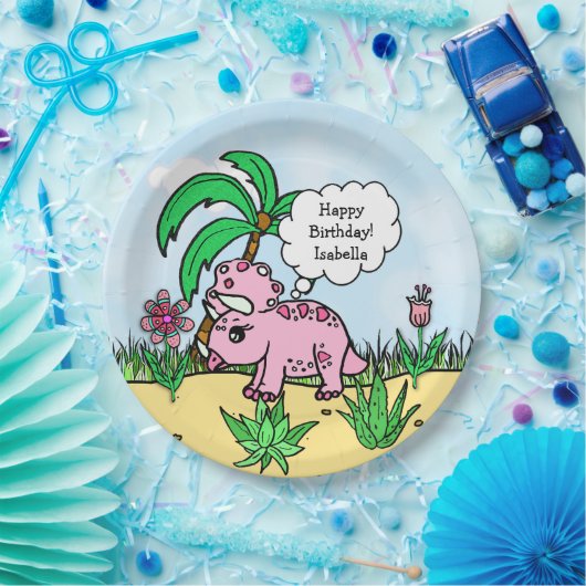 T-Rex Dinosaur Thmed Birthday Borden Papieren Bordje (Feest)