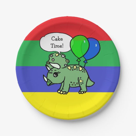 T-Rex Dinosaur Thmed Birthday Borden Papieren Bordje (Voorkant)