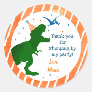 T-rex Dinosaur Three Rex Party Favor Stickers