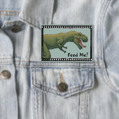 T-Rex Dinosaur Tyrannosaurus Feed Me! knop pin Button (Insitu)