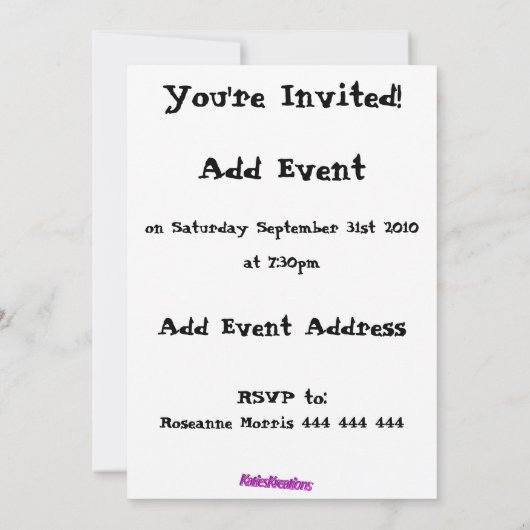 T-Rex Dinosaur-uitnodiging Kaart (Achterkant)