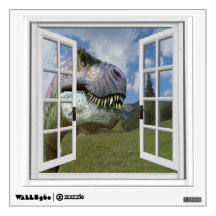 T-Rex Dinosaur Uitzicht Mural Fake Window
