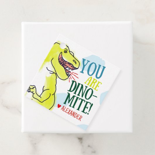 T-Rex Dinosaur Valentijn Gift Labels (In situ)