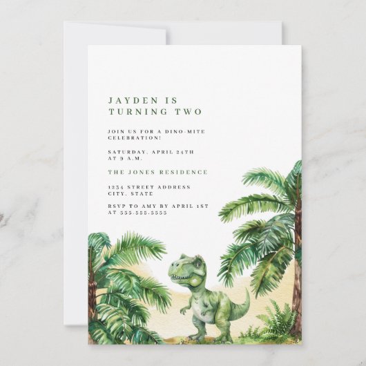 T-Rex Dinosaur Verjaardag Kaart (Voorkant)