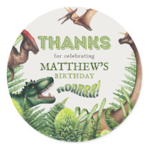 T-Rex Dinosaur Verjaardagsfeest Bedankt