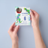 T Rex Dinosaur Verjaardagsfeest Foto Budget Flyer (Hand)