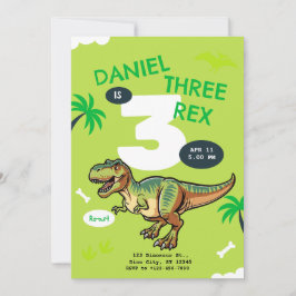 T-Rex Dinosaur Verjaardagsfeestje Kaart