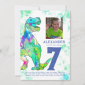 T-Rex Dinosaur Verjaardagsfeestje Kaart (Voorkant)