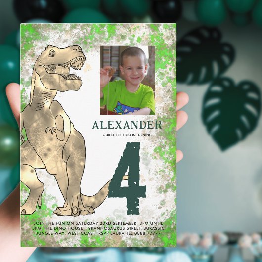 T-Rex Dinosaur Verjaardagsfeestje Kaart