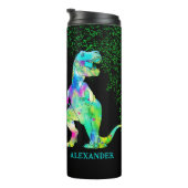T-Rex Dinosaur Voeg Naam Toe Thermosbeker (Geroteerd rechts)