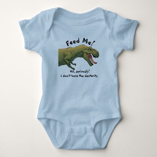 T-Rex Dinosaur Voer Me Baby Outfit Eén-delig  Romper (Voorkant)