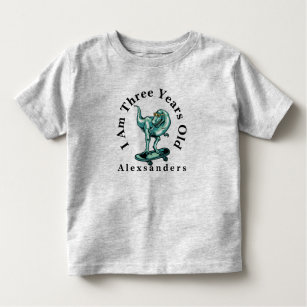 T Rex Dinosaur w/ name, ik ben 3 jaar oud Kinder Shirts
