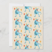 T-Rex Dinosaur Waterverf Birthday Party Kaart (Achterkant)