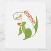 T Rex Dinosaur Wijn Etiket (Enkel label)
