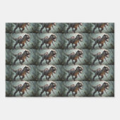 T-Rex Dinosaur Wrapping Paper Flat Sheet Set van 3 (Voorkant 3)