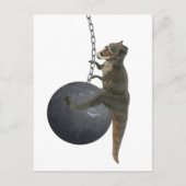 T-Rex Dinosaur Wrecking Ball Briefkaart (Voorkant)