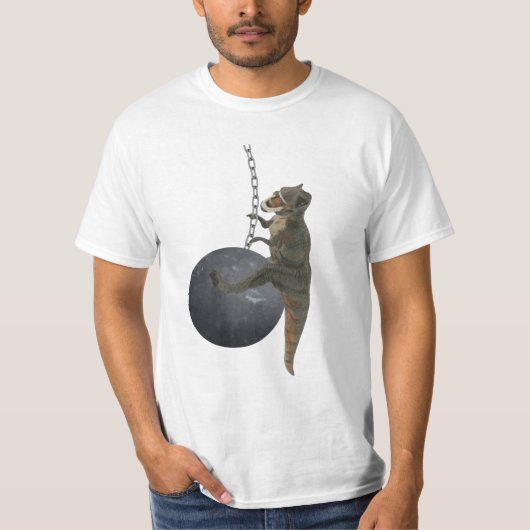 T-Rex Dinosaur Wrecking Ball T-shirt (Voorkant)