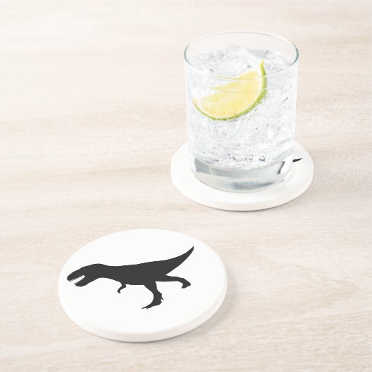 T Rex Dinosaur Zandsteen Onderzetter (Zijkant)