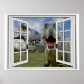 T-Rex Dinosaurs Faux Uitzicht Poster (Voorkant)