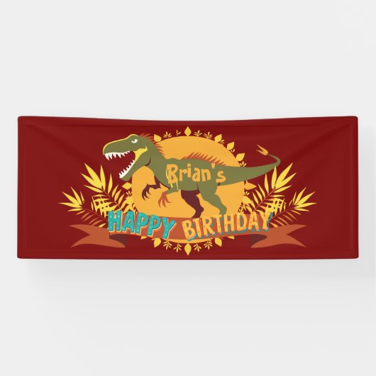 T-rex Dinosaurs kind Verjaardag Banner (Horizontaal)