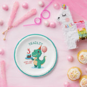 T Rex Dinosaurus 3e verjaardagsfeestje Papieren Bordje (Feest)