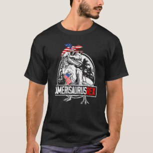 T Rex Dinosaurus 4 juli Amerisaurus Patriotic K T-shirt
