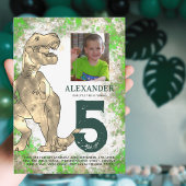 T-Rex Dinosaurus 5e Verjaardagsfeest Kaart