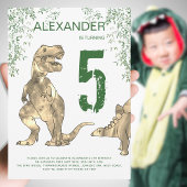 T-Rex Dinosaurus 6e Verjaardagsfeest Kaart