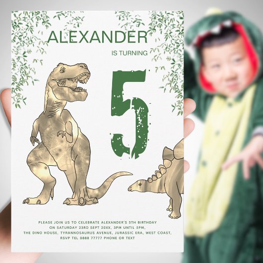T-Rex Dinosaurus 6e Verjaardagsfeest Kaart