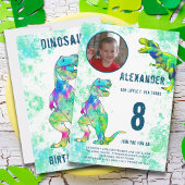 T-Rex Dinosaurus 8e Verjaardagsfeest Kaart