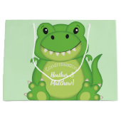 T-rex dinosaurus Baby shower Groot Cadeauzakje (Voorkant)