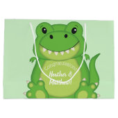 T-rex dinosaurus Baby shower Groot Cadeauzakje (Achterkant)