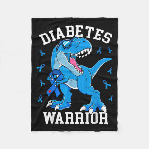 T-Rex dinosaurus blauwe lint type 1 diabetes Fleece Deken
